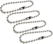 [DOITOOL] Adjustable Long Bead Connector Clasp Keychain Tag Key Rings Durable Metal Bead Steel Chain Silver for Custom Lengths and Versatile Uses