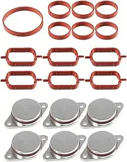 6Pcs 22Mm Swirl Flap Blanking Plates with Intake Manifold Gasket Seal for BMW M47 M57 E39 E87 E46 E90 E39 E60 X3 6 Cylinder