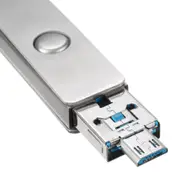 Meco 8/16/32/64GB 2 in One Mirco USB2.0 OTG Flash Drive U Disk With Key Ring