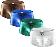 [Swbreety] Men Shiny Liquid Metallic Underwear Bikini Swimsuit Boxer Brief Trunks
