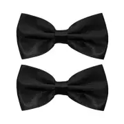 2Pcs Bow Ties for Men, Pre-Tied Adjustable Tuxedo Bowtie for Formal & Casual