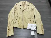 SS15 Faun Rick Owens Stooges Bag Leather Jacket Bone IT 46 biker drkshdw flight