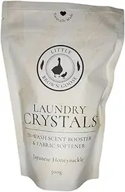 Little Brown Goose Japanese Honeysuckle Laundry Crystals, Fabric Softener & Scent Beads Laundry in 1, Natural Laundry Scent Booster for Sensitive Skin, Vegan, Paraben & Sulfate Free, 500G