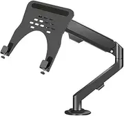 lskdnrufh Monitor Stand 2 in 1 Adjustable Gas Spring Arm Single Monitor Desk Mount,Laptop Arm Mount for Desk Holds 4.4-19.8lbswith Tray for 17"-30" Screens or 10"-16" Laptops Monitor Arm(Black)