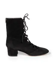 Black Suede Lace Up Boots