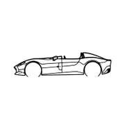 Ignite Laser Ferrari Monza SP1 Silhouette Metal Wall Art Rustic Metal 15.7inch/40cm