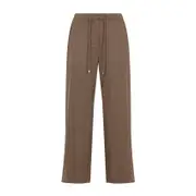 [Max Mara`S] Max Mara`S-Mink Brown Virgin Wool Livio Cropped Pants-Donna 38 IT