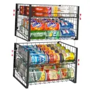 2-Tier Stackable Can Rack Organizer for Pantry, Adjustable Can 2 Tier - 2Pack