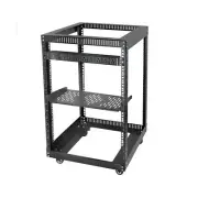 RIVECO 15U 19 Inch Open Frame Server Rack with Wheels Including 1U Rack Shelf...