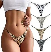 [Aogda] Thong for Women Cotton Underwear Low Rise Panties Woman G-String Thongs