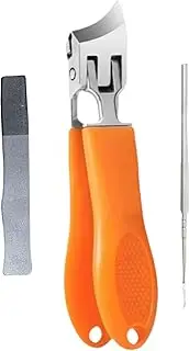 Angled Nail Clippers - Self-Collecting Slanted Nail Cutter | Heavy Duty Wide Jaw Trimmer, Self-Collecting Precision Toenail Scissors, Multi-Functional Manicure Tool For Home Grooming Salon