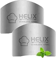 SLXDEX 2 Pcs Finger Guard for Cutting aid, Kitchen Tool, Stainless Steel Knife Protector, Adjustable Hand Protect Fingers, Avoid Hurting, Slicing and Chopping, Silver