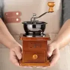 Hand Crank Coffee Bean Grinder Wooden Coffee Mill Portable Classic Manual Coffee