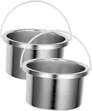 DRESSOOS 2Pcs Wax Warmer Liner Pot Durable Aluminum Wax Melt Cups for Efficient Waxing Temperature Electric Wax Melting Bowl for Aromatherapy Sessions