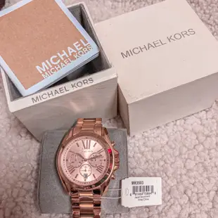 免運 現貨正品Michael Kors MK5503玫瑰金羅馬數字三眼錶手錶