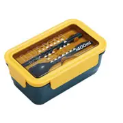 2Pcs Grid Microwave Lunch Box Japan Compartment Simple Style Fruit Salad Container Storage For Kids With Tableware