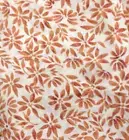 Apricot Floral Print on Off White Polyester Fabric Suitable For Clothing