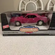 ERTL 1970 Plymouth Hemi Cuda American Muscle 1/18 Pink Diecast w/Box 7449/7375
