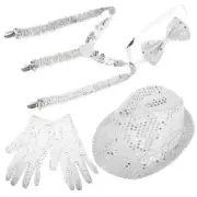 Sequin Hat Man Punk Style Headwear White Fedora Men Hats for Women