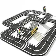Magnetic Tiles Road Set for Kids, 41 PCS Magnetic Building Blocks with Car Toys, Construction Magnetic Blocks Toys, Boys Gifts