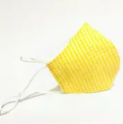 Face Mask 3 Layers *Yellow Gingham* washable Australia made with filter pocket