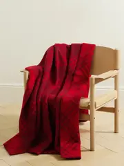 [Burberry] Burberry - Checked Wool Blanket - Red - One size One size Red