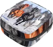 Period Bag,Sanitary Napkin Storage Bag,Forest Snow Horse,Tampon Holder for Purse