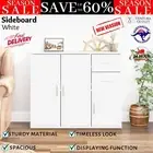 Sideboard Buffet Drawers Kitchen Cabinet Hallway Table Engineered Wood White NEW