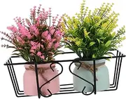 Totority Hanging Flowerpot Rack Durable Iron Decorative Storage Shelf for Balcony Garden Present for Lovers