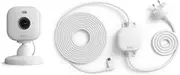 Blink Mini 2 + Weather Resistant Adaptor — Plug-in smart security camera, indoor/outdoor, HD night view in colour, built-in spotlight, two-way audio, motion detection, Works with Alexa (White)
