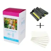 Fits Canon Selphy CP1300 KP-108IN 3 Color Inks 3115B001 With 4X6 Photo Paper Set