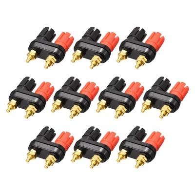Terminal Binding Post Amplifier Jack Speaker Cable Dual Socket Black Red 10 Pcs