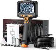 Camera with Light, 8mm IP67 Waterproof Borescope Inspection Camera, 4.3 Inch IPS