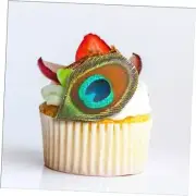 Edible Peacock Feathers - Set of 12 - Cake Decorations, Cupcake Topper