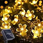 ITICdecor Solar Flower String Lights Outdoor Waterproof 50 LED Fairy Light Christmas Decorations for Garden Fence Patio Yard Christmas Tree, Home, Lawn, Wedding, Patio, Party Decoration (Warm White)