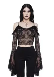[Widow] Gothic With Grace Mesh Top - Black