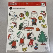 Peanuts Window Clings 16 Pcs Snoopy Charlie Brown Lucy Linus Schroeder Christmas