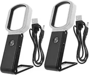 PACKOVE Handheld Magnifying Glass with Light Illuminated Lens for Reading Currency Inspection Jewelry USB and Battery Operated Portable for Seniors and Low Light Use