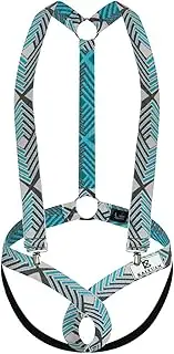 [Generic] Men's Sexy Sling Thong Bodysuit Wrestling Singlet Underwear Harness Elastic Support Adjustable Buckles Jumpsuit (Blue,Medium), Blue, Medium