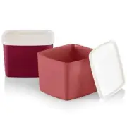 NEW tupperware Square round medium container set of 2 w/ white seals FReeShip
