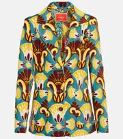 [La DoubleJ] La DoubleJ 24/7 single-breasted velvet blazer UK 10 multicoloured