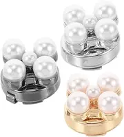 [TEMPNAP] 3pcs Rhinestone Shirt Studs and Shawl Clips Cufflinks for Wedding Tuxedo Elegant Accessories for Dress Up Stylish present Boxed for Women