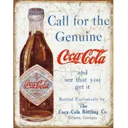 Coke Call for the Genuine Metal Tin Sign