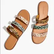 Madewell Women's The Ilana Slide Sandal in Calf Hair Tan Size 7