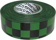 [NO ADHESIVE] Presco Checkerboard Patterned Roll Flagging Tape: 1-3/16 in. x 300 ft. (Green and Black Checkerboard)