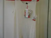 SMITTEN--WHITE OPEN PERFORATED SLEEVELESS DESIGN--XS
