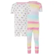 4pc KIRKLAND SIGNATURE Girl's Pyjama Set: 2 Tees, Pants & Shorts