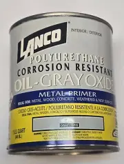 Polyurethane Corrosion Resistance Paint, Metal Primer Gray 1-Quart Oil Base.