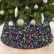FOTSHARER Christmas Tree Collar 23.6 Inches Shiny Rainbow Tree Skirt Ring for