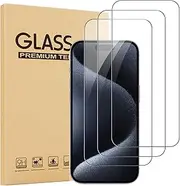 3 Pack Screen Protector for iPhone 15 Pro, 6.1 Inch HD Clear 9H Hardness Tempered Glass Film Full Coverage Protector, Case Friendly, Scratch Resistent, Easy Installation, Bubbles Free
